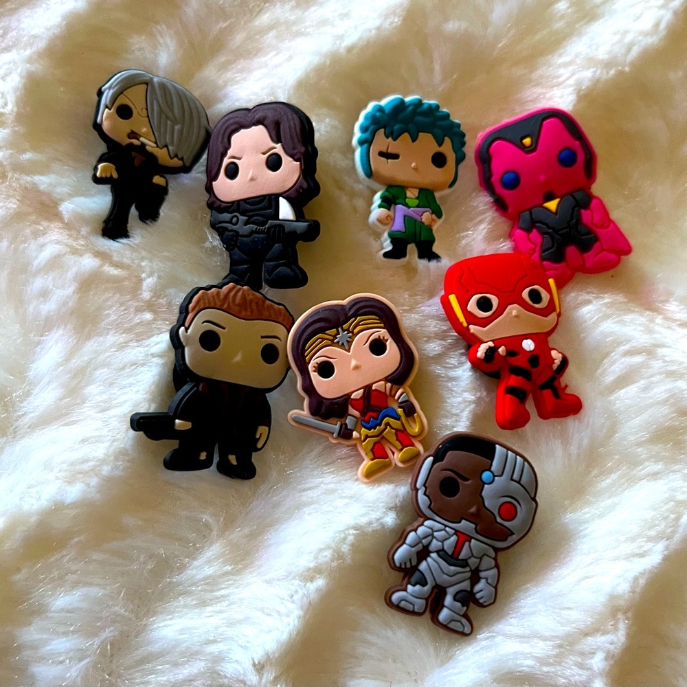 Jibbitz Charms for crocs Jim justice league, masters of the universe set of 8